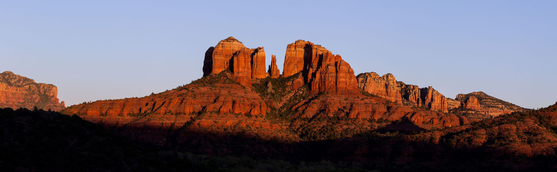 Sunset shot of the Cathedral Group