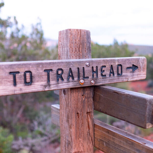 Trail signs in the desert near Sedona Arizona